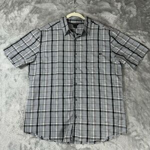 Marmot‎ Shirt Mens XL Black Gray Short Sleeve Button Down Outdoors Pocket Work